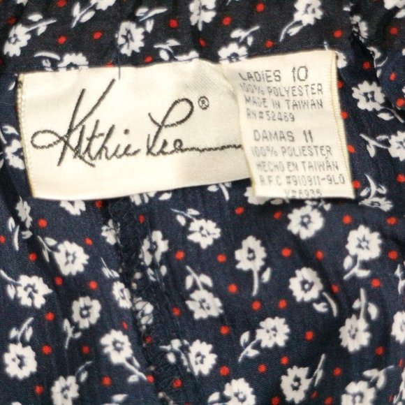 KATHIE LEE Black and White Floral Print A-Line Skirt Sz 10 - Picture 8 of 8